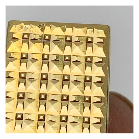 vintage MCM mid century modern rectangular cut gold tone cufflinks - Picture 2 of 11